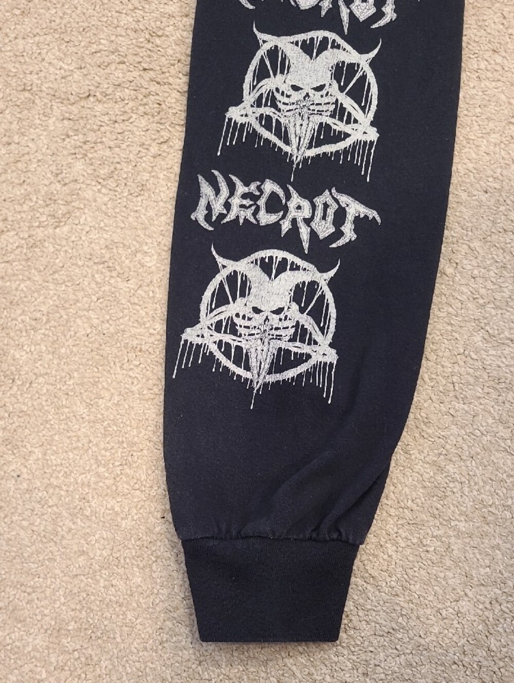 Necrot Metal Band Black Graphic Long-Sleeve Tee Shirt - Picture 3 of 3